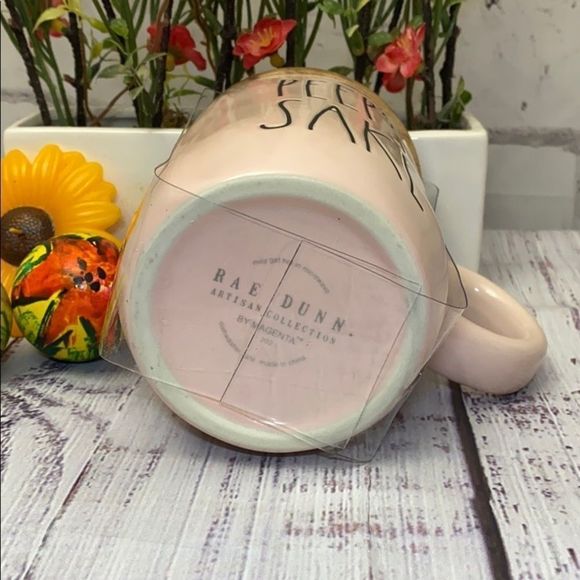 RAE Dunn,PEEP’S SAKE Mug With Wood Coaster - Picture 3 of 4